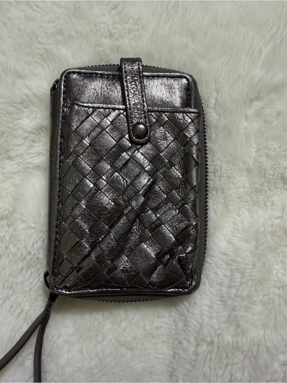 Elliott Lucca Metallic Woven Leather Wallet ✨